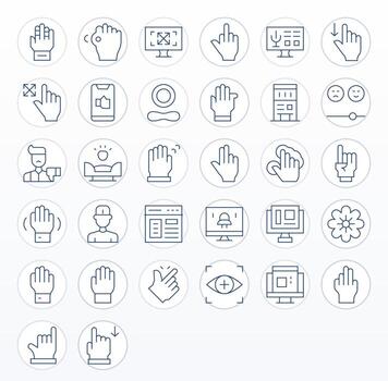 Ux Essential Set including 32 PIXEL Perfect Thin Line High Resolution Icons vector