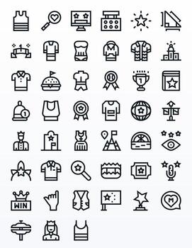 Top Icon Set with 45 Bold Line High Resolution Grid Fitted Graphics vector