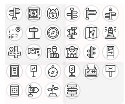 28 Bold Line Pixel Optimized 128x128 Icons from Wayfinding Suite vector