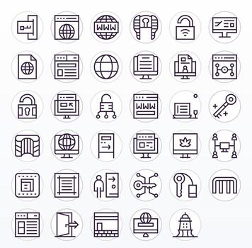 35 Icons for Portal optimized in Display Perfect 64x64 Regular Line resolution vector
