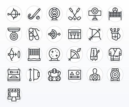 Practice Icon Arsenal with 25 High Resolution Regular Line Display Perfect designs vector
