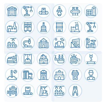 35 Regular Line Editable Vectors for Factory Theme