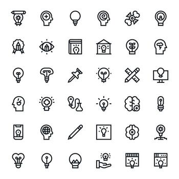 Concept Icon Toolkit featuring 36 Editable 128x128 Bold Line elements vector
