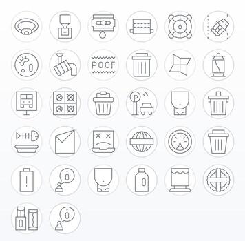 32 Thin Line PIXEL Perfect Vectors for Empty Theme