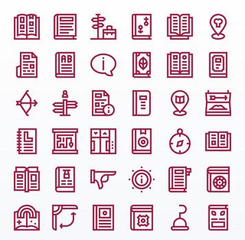 Guide Graphics Pack including 36 Bold Line High Resolution Editable Icons vector