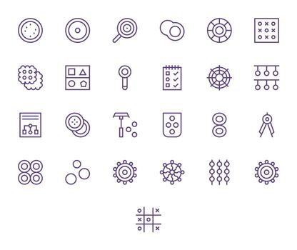 Circles featuring 25 High Resolution Icons in Regular Line Design vector
