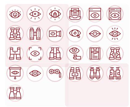25 Retina Ready Regular Line Detail Enhanced Icons for Observe Projects vector