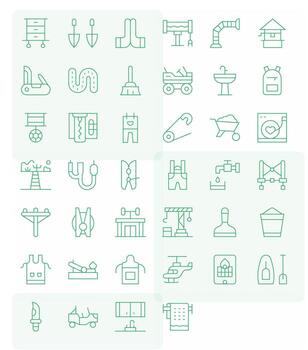 utilidad icono caja de herramientas presentando 40 píxel alineado retina Listo Delgado línea elementos vector