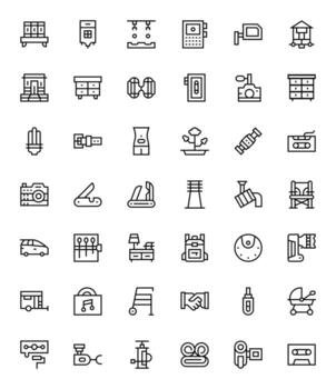 compacto icono biblioteca con 42 regular línea 64 x 64 píxel optimizado diseños vector