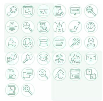 32 High Resolution Thin Line Icons for Query with Editable precision vector