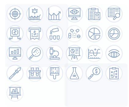 Analysis Icon Set with 25 Regular Line Retina Ready Display Perfect Graphics vector