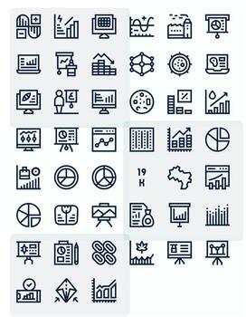 Graph Graphics featuring 45 Bold Line PIXEL Perfect High Resolution Designs vector