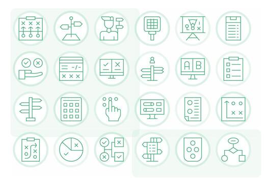 24 Delgado línea íconos para opciones en crujiente 64 x 64 píxel optimizado resolución vector