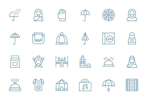 24 íconos para cubrir optimizado en píxel Perfecto alto resolución Delgado línea resolución vector