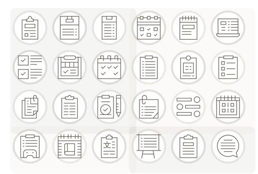 ToDo Professional Set with 24 Thin Line Display Perfect 128x128 Icons vector