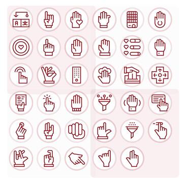 35 retina Listo íconos para Seleccione en píxel Perfecto regular línea formato vector