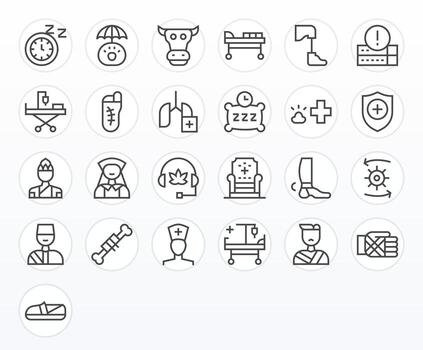 25 editable íconos temática alrededor recuperación en 64 x 64 regular línea formato vector