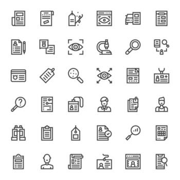 detalles gráficos paquete incluso 36 negrita línea alto resolución píxel optimizado íconos vector