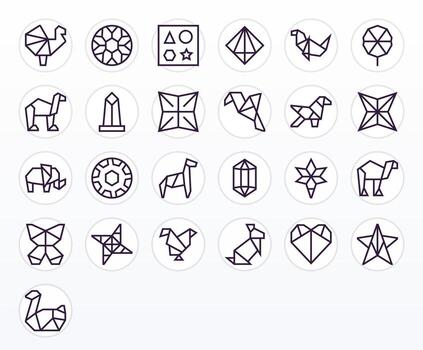 Polygon Ultimate Package with 25 128x128 Regular Line Grid Fitted Icons vector