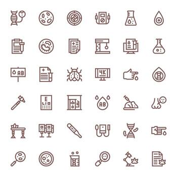 36 256x256 PIXEL Perfect Icons for Testing in Bold Line Theme vector