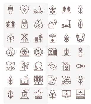 42 Regular Line Display Perfect Icons for Sustainable Graphics vector