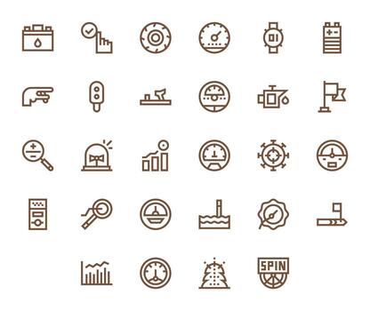 28 High Resolution Display Perfect Icons for Indicator in Bold Line Theme vector