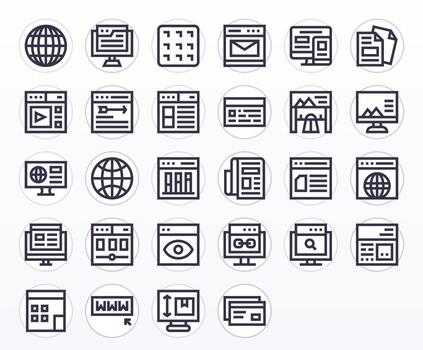 Web Page Digital Pack containing 28 Pixel Aligned Bold Line 256x256 Icons vector