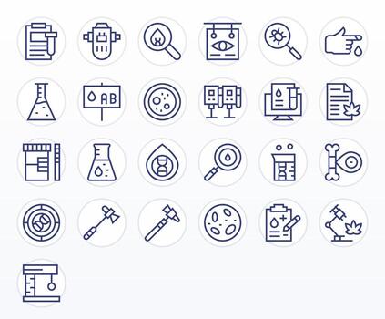 pruebas diseño íconos presentando 25 píxel Perfecto regular línea estilo vector