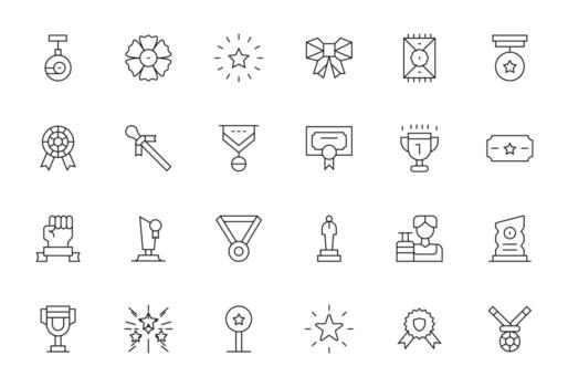 24 128x128 Thin Line Icons optimized for Accolade Grid Fitted display vector