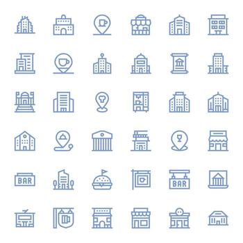 36 Bold Line Display Perfect Icons crafted for Establishment High Resolution applications vector