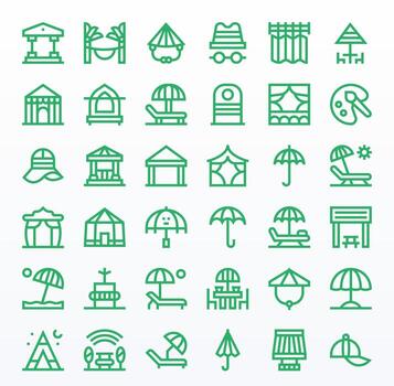 36 Pixel Aligned Bold Line Icons designed for Shade Interface vector