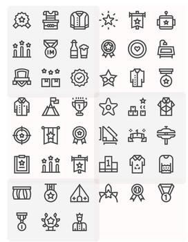 45 Bold Line Icons designed for Top in 256x256 Pixel Optimized format vector