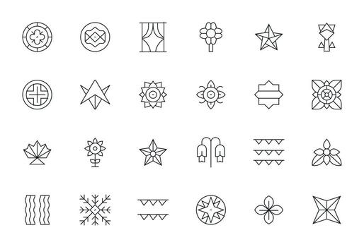 24 Thin Line Icons designed for Decorative Element in High Resolution Pixel Optimized format vector
