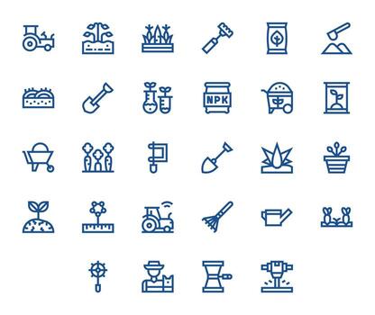 28 Bold Line Display Perfect Icons for Soil Graphics vector