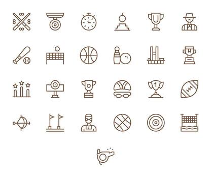 Competition Icon Toolkit featuring 25 Display Perfect 256x256 Regular Line elements vector