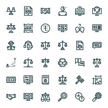 36 Bold Line Pixel Optimized Icons tailored for Resolution Retina Ready interface vector
