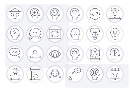 24 256x256 Thin Line Editable Icons for Thought Projects vector