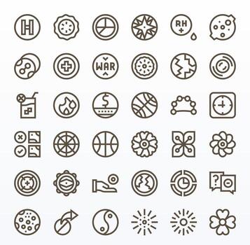 Circle Icon Repository containing 36 Bold Line High Resolution Detail Enhanced graphics vector