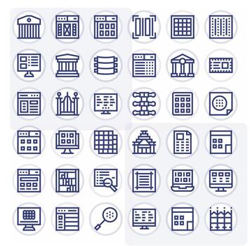 36 256x256 negrita línea íconos optimizado para columnas monitor Perfecto monitor vector