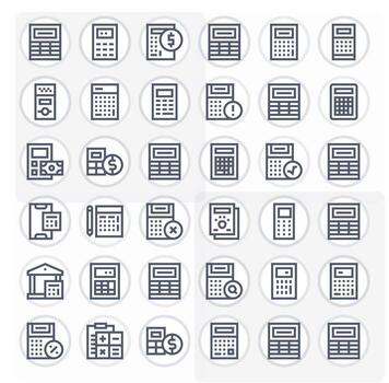 36 Bold Line Pixel Optimized Vectors for Calculator Theme