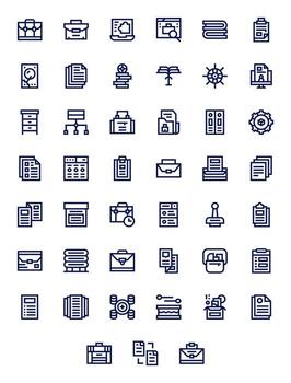 Files Icon Arsenal with 45 128x128 Bold Line Editable designs vector