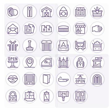 abierto gráficos presentando 35 regular línea monitor Perfecto 128x128 diseños vector