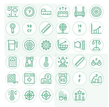 35 64 x 64 píxel optimizado íconos para métrico en regular línea tema vector