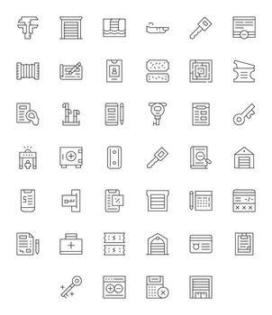 40 Thin Line Icons for Entry in crisp High Resolution Display Perfect resolution vector