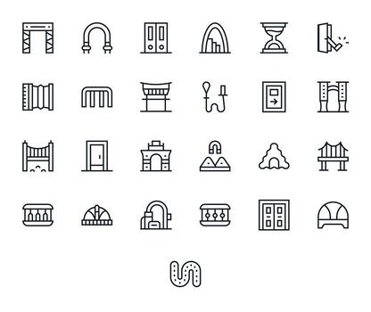 25 regular línea píxel optimizado íconos a la medida para paso retina Listo interfaz vector