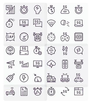 Speed featuring 42 256x256 Icons in Regular Line Design vector