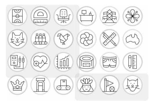 línea último paquete con 24 256x256 Delgado línea monitor Perfecto íconos vector