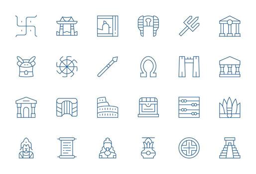 24 Display Perfect Thin Line Icons from Ancient Collection vector