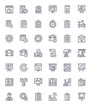 Project Design Icons featuring 42 Editable Regular Line Style vector