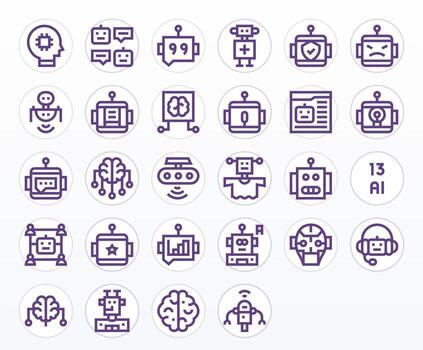 28 Bold Line Grid Fitted High Resolution Icons from Ai Suite vector